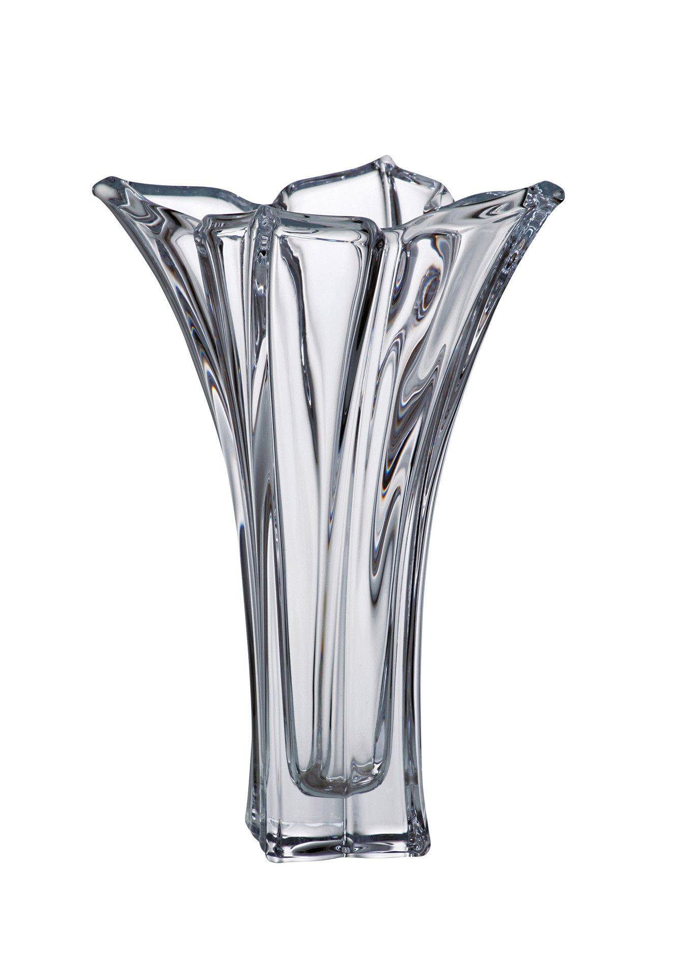 Vază FLORALE, din cristalit transparent de Bohemia, cu design elegant și finisaj strălucitor, ideală pentru aranjamente florale și decor interior sofisticat