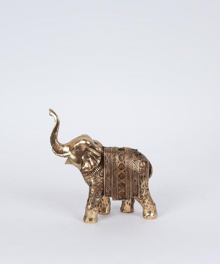 Decoratiune elefant, auriu cu model, 14.5x6x14.5cm