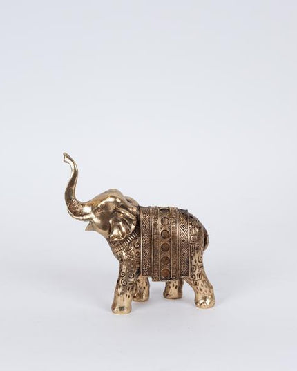 Decoratiune elefant, auriu cu model, 14.5x6x14.5cm