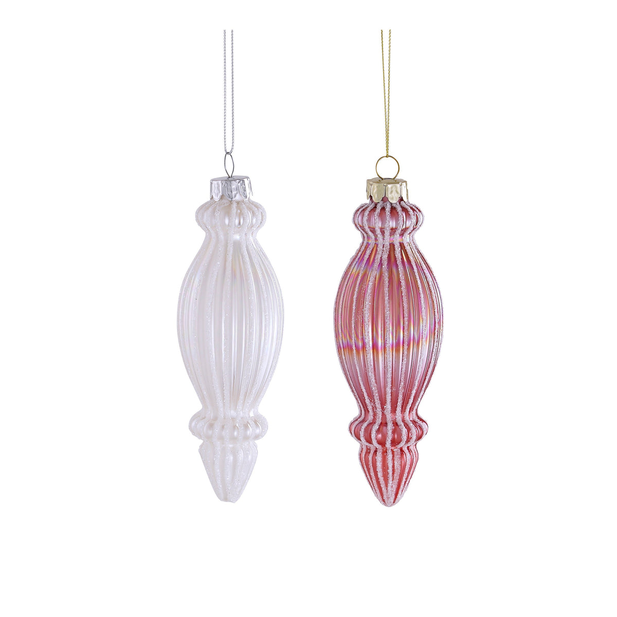 Set 6 Ornamente turture roz-alb, 2 modele asortate, 14, 5x5cm