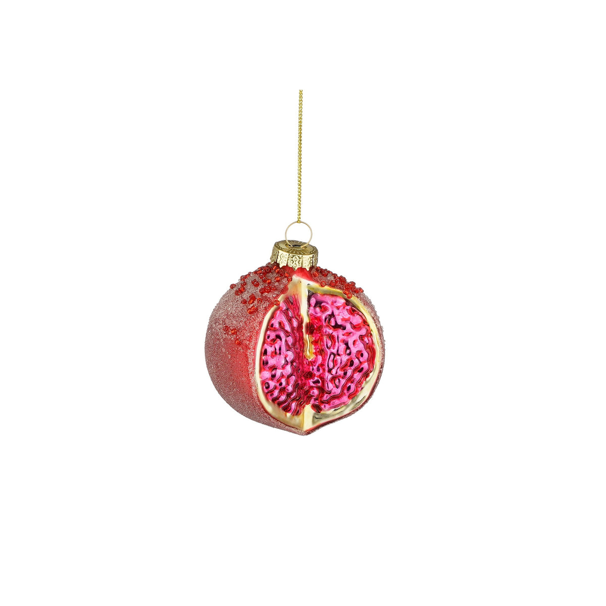 Ornament rodie sticla rosie, 6, 5x6, 5x7cm