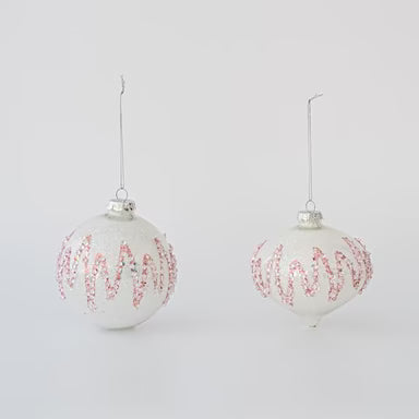 Set de 4 globuri de Craciun, din sticla 025 AR, 10cm, Eurolamp