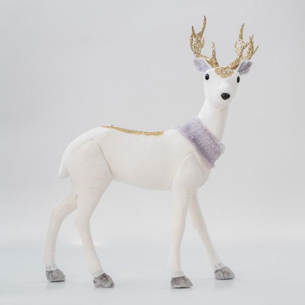Figurina de Craciun, Ren auriu alb, 37x52x14 cm