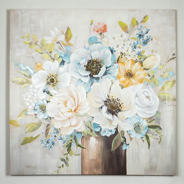Tablou canvas, model floral, 100x100 cm