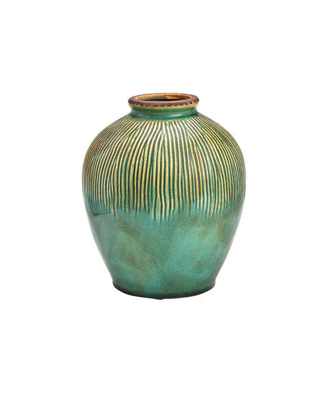 Vaza din ceramica, G. Wurm, verde, cu model, 19x22 cm - Victoria home deco