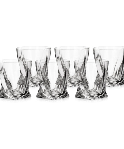 Set 6 pahare de whisky Crystalite Bohemia QUADRO, 340 ml, Transparent - Victoria home deco