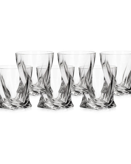 Set 6 pahare de whisky Crystalite Bohemia QUADRO, 340 ml, Transparent - Victoria home deco