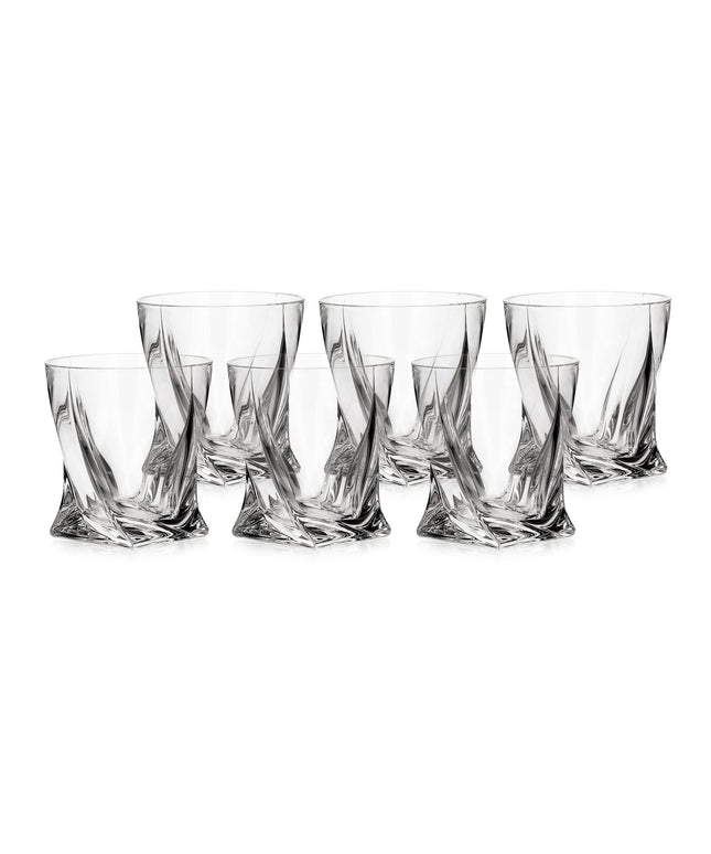 Set 6 pahare de whisky Crystalite Bohemia QUADRO, 340 ml, Transparent - Victoria home deco