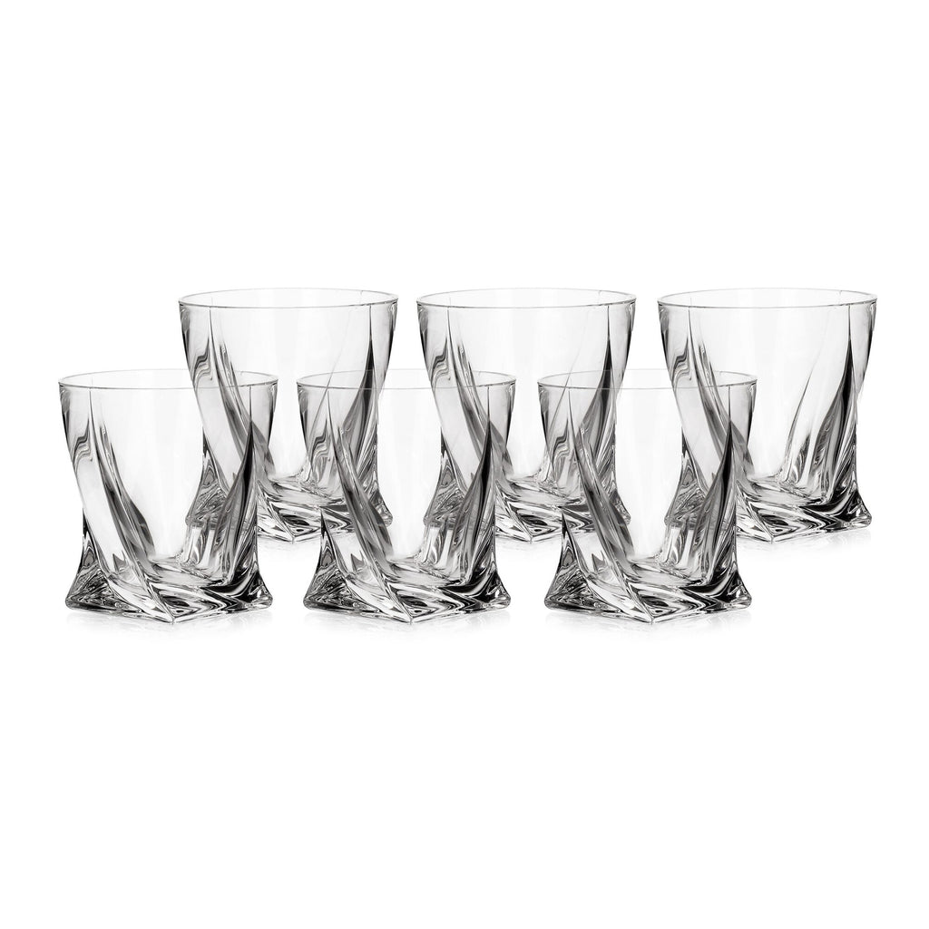 Set 6 pahare de whisky Crystalite Bohemia QUADRO, 340 ml, Transparent - Victoria home deco
