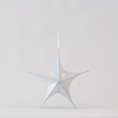 Decoratiune de Craciun, Stea Iridescent, Alba, 40 cm, EUROLAMP