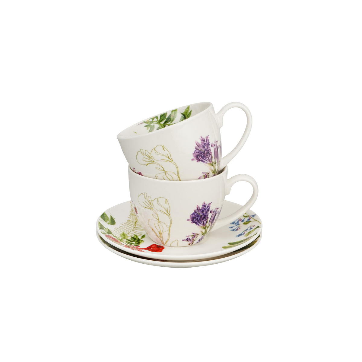 Set 2 cesti espresso cu farfurii, Culorile Naturii, 110 ml