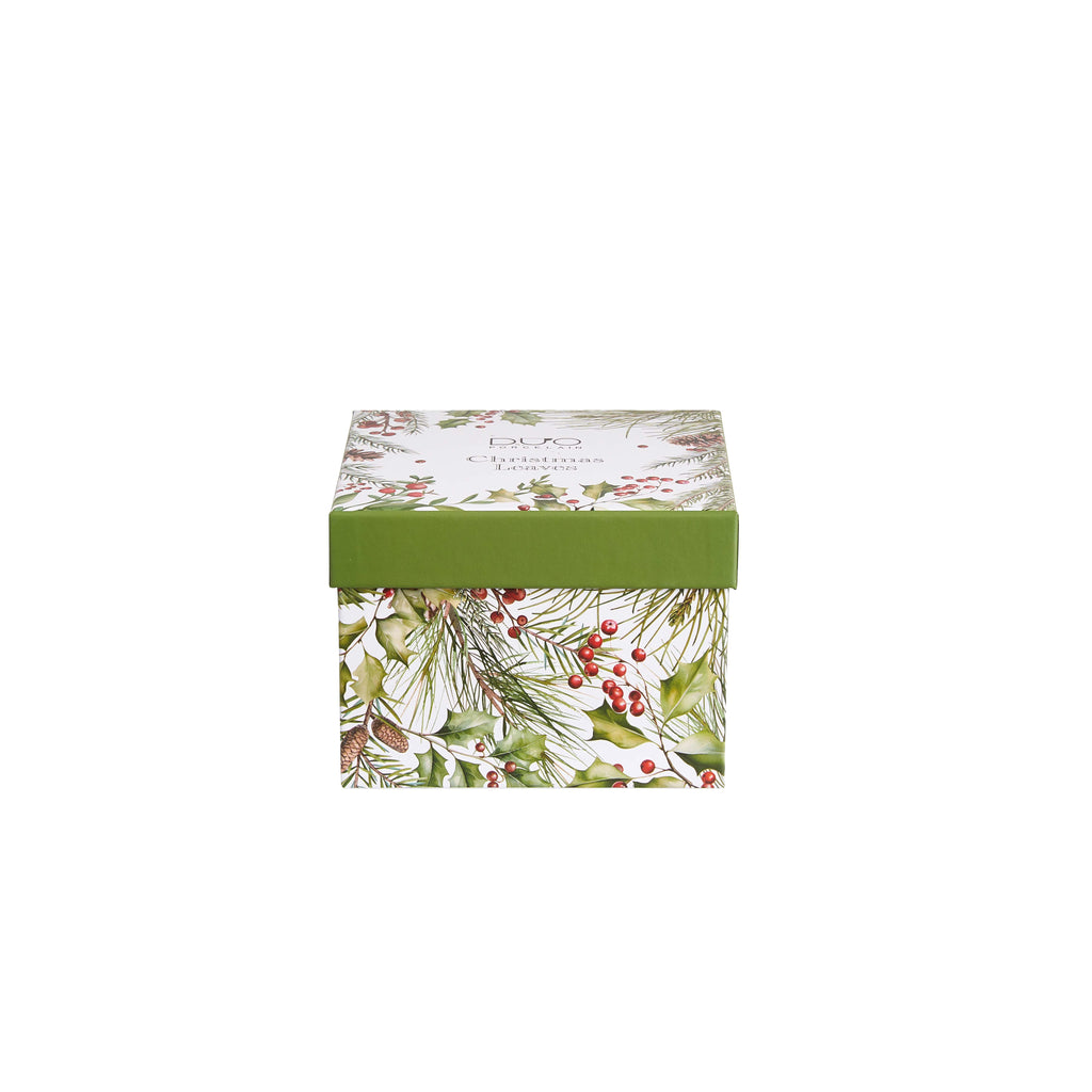 Set 2 cesti espresso cu farfurii, de Craciun, design Christmas Leaves, 90 ml