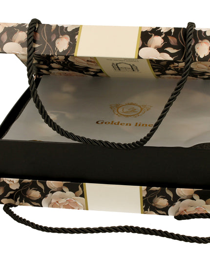 Set 2 cesti espresso cu farfurioare English Roses Black, Golden Line, 90 ml - Victoria home deco