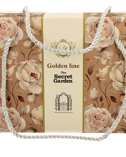 Set 2 cesti espresso cu farfurioare English Roses Cream, Golden Line, 90 ml - Victoria home deco