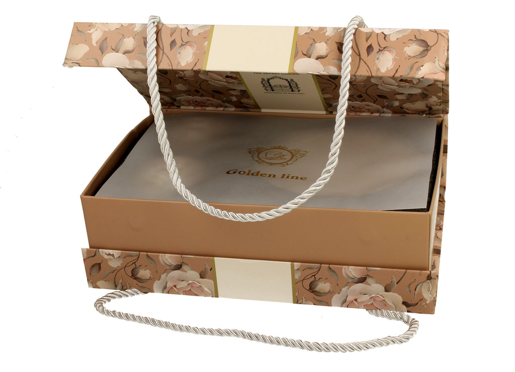 Set 2 cesti espresso cu farfurioare English Roses Cream, Golden Line, 90 ml - Victoria home deco