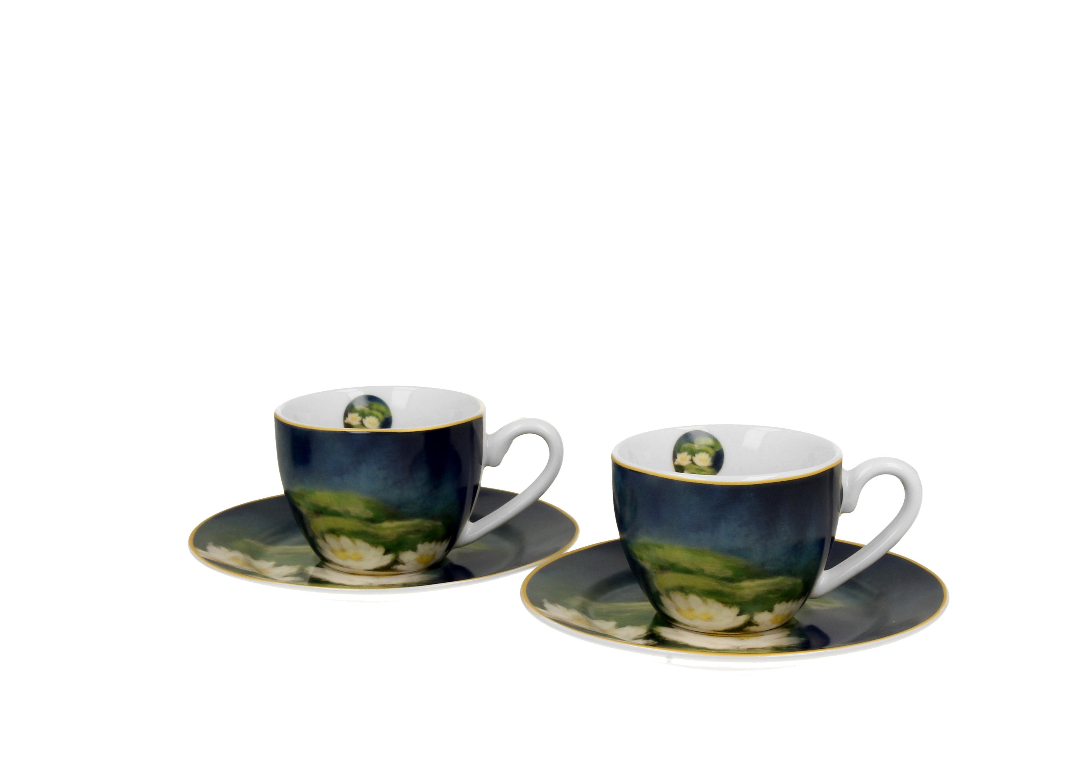 Set de 2 cesti si farfurie espressmlo, Nuferi, 110