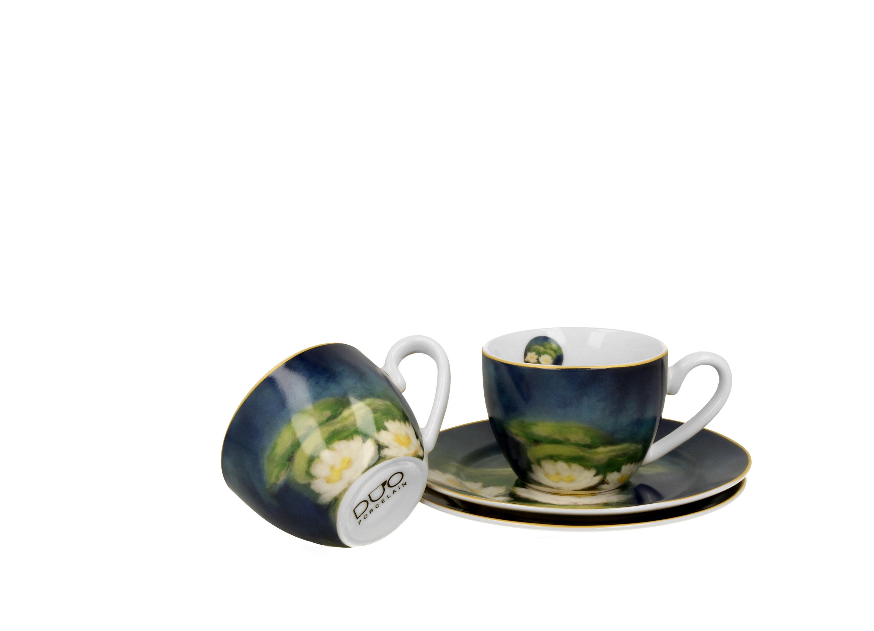 Set de 2 cesti si farfurie espressmlo, Nuferi, 110