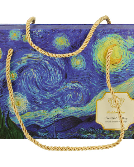 Set 2 cesti espresso cu farfurioare Starry Night, inspirat de Van Gogh - Golden Line, 90 ml - Victoria home deco
