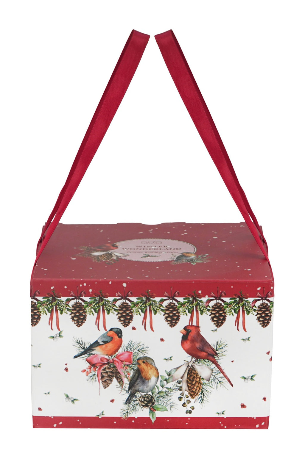 Set 2 cesti espresso cu farfurii Duo Gift, Birds of Winter, 110 ml