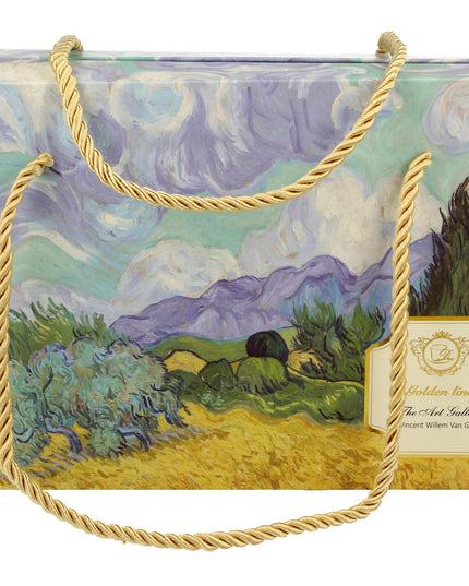 Set 2 cesti espresso cu farfurii Weat Field, inspirat de Van Gogh - Golden Line, 90 ml - Victoria home deco