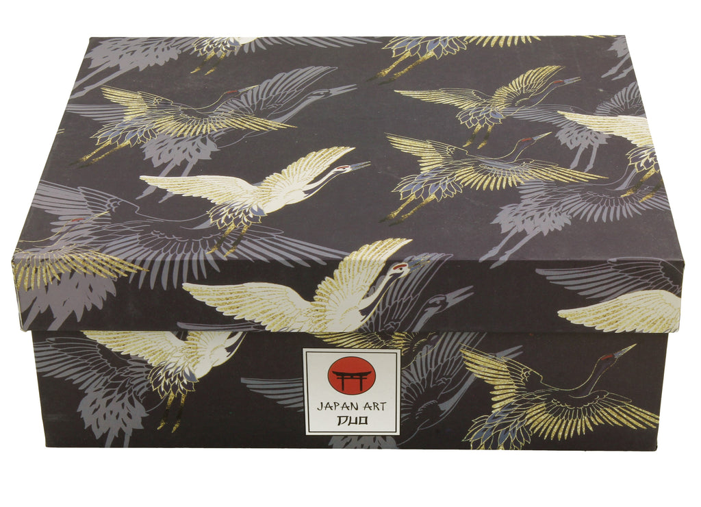 Set 2 cesti de espresso de 90 ml cu farfurioare CRANES BY NIGHT - Victoria home deco
