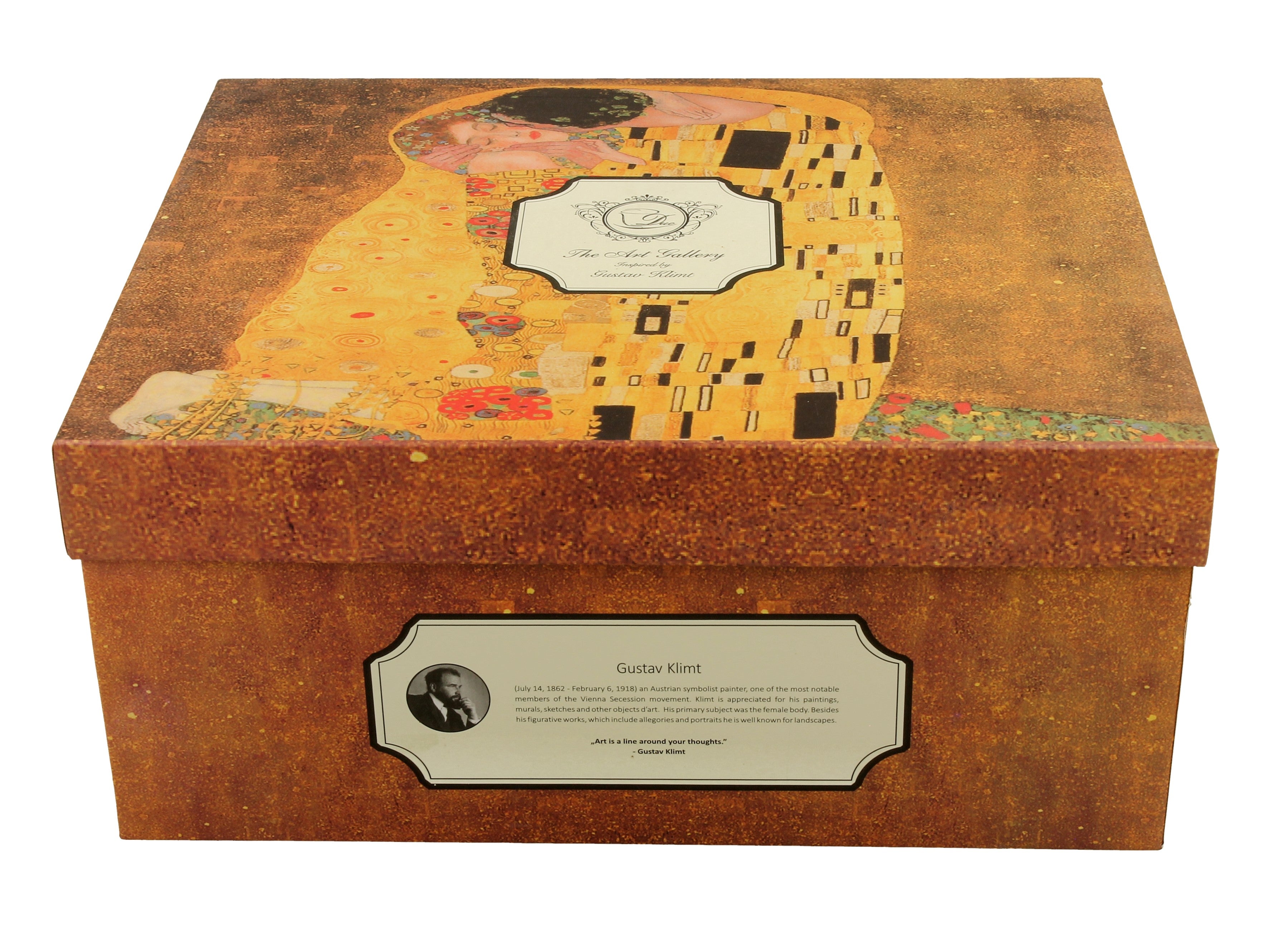 Set  cesti de lux cu farfurii THE KISS CLASSIC inspirat de Klimt, 270 ml - Victoria home deco