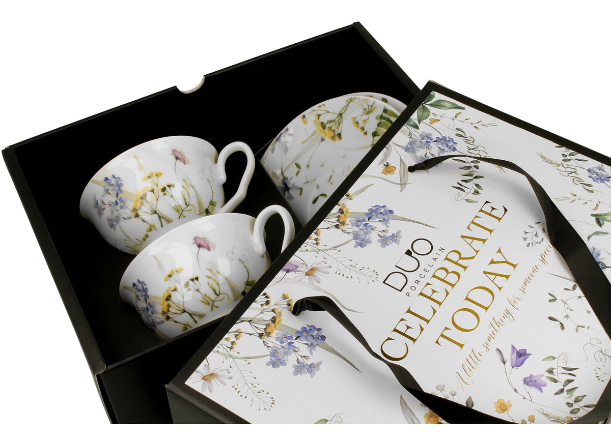 Set de 2 cesti si farfurii, Melody, 250 ml