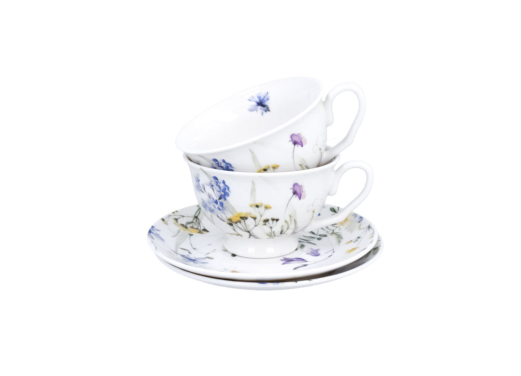 Un set de două cești și farfurioare  MELODY  royal din seria Royal Flowers,250 ml