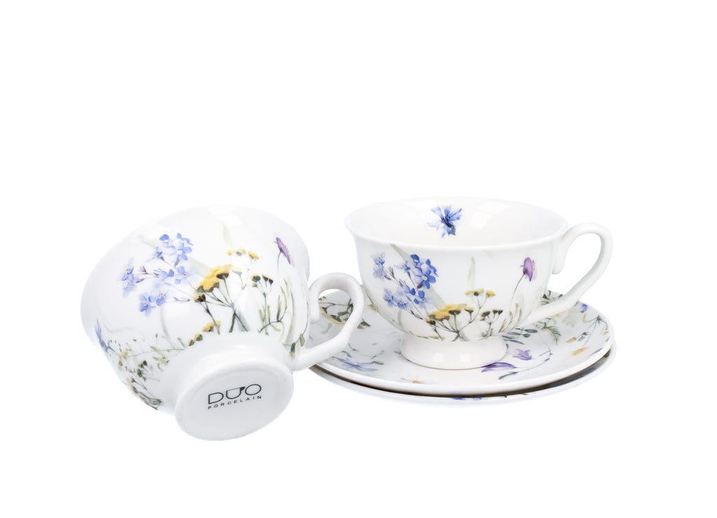 Un set de două cești și farfurioare  MELODY  royal din seria Royal Flowers,250 ml