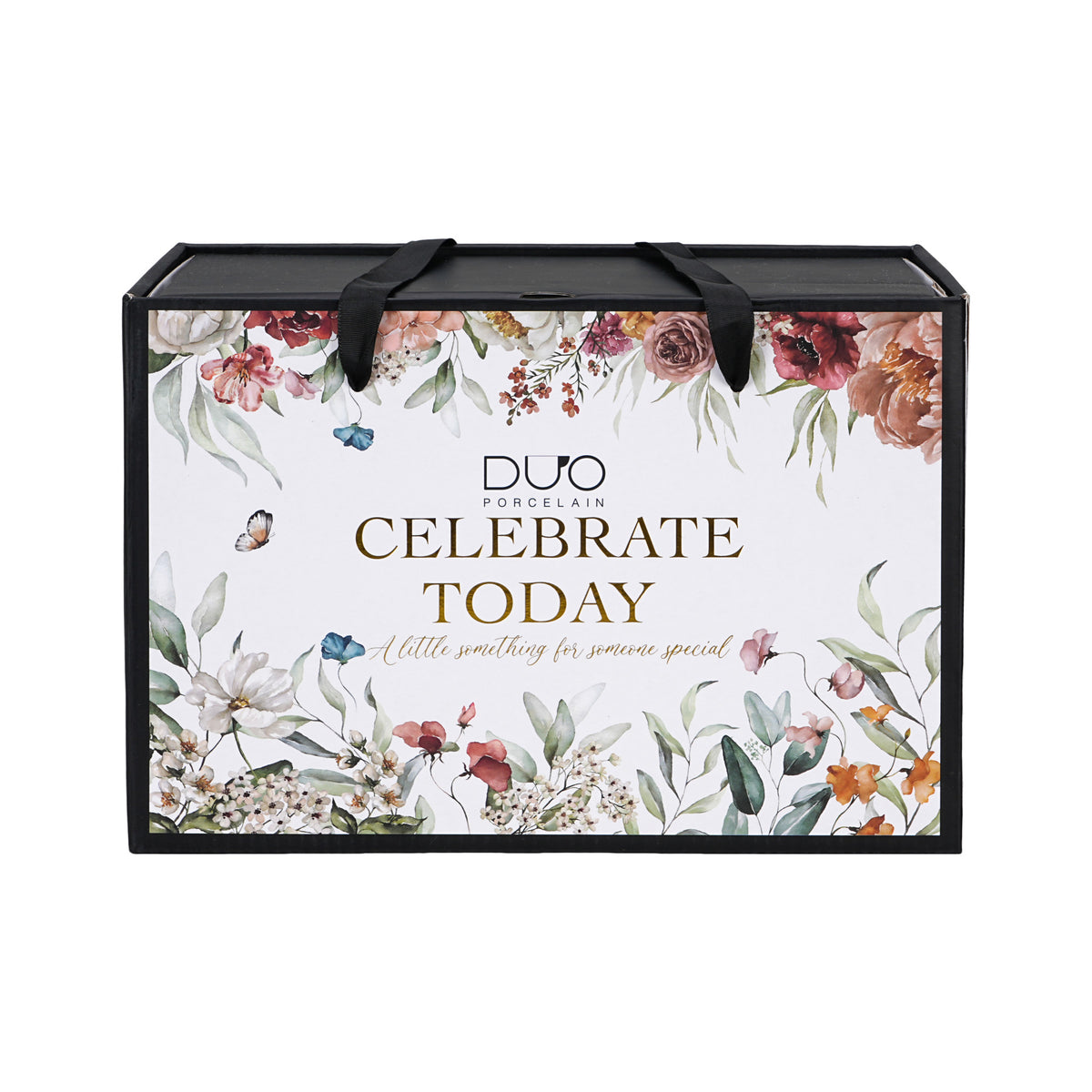 Set de 2 cesti si farfurii, Rebecca, colectia Royal Flowers, 250 ml