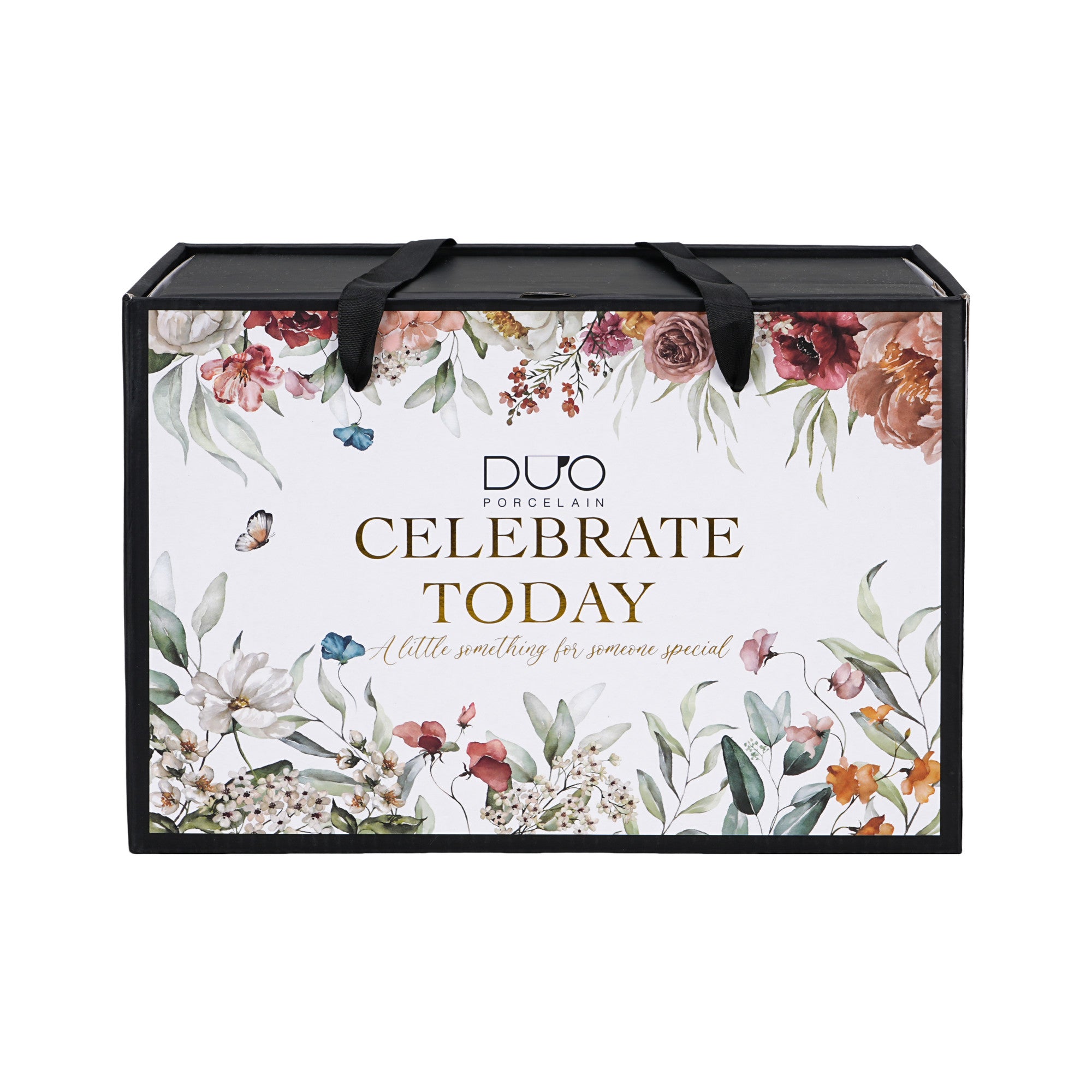 Set de 2 cesti si farfurii, Rebecca, colectia Royal Flowers, 250 ml