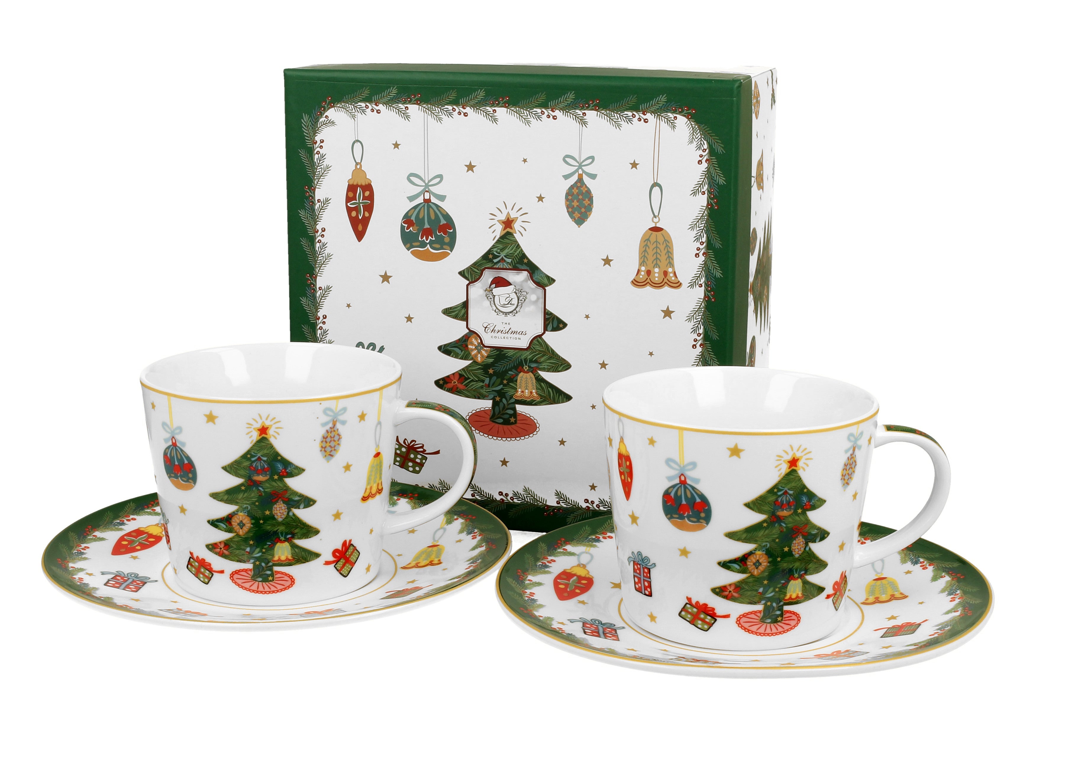 Set două cesti și farfurii Around Christmas Tree,250 ML - Victoria home deco