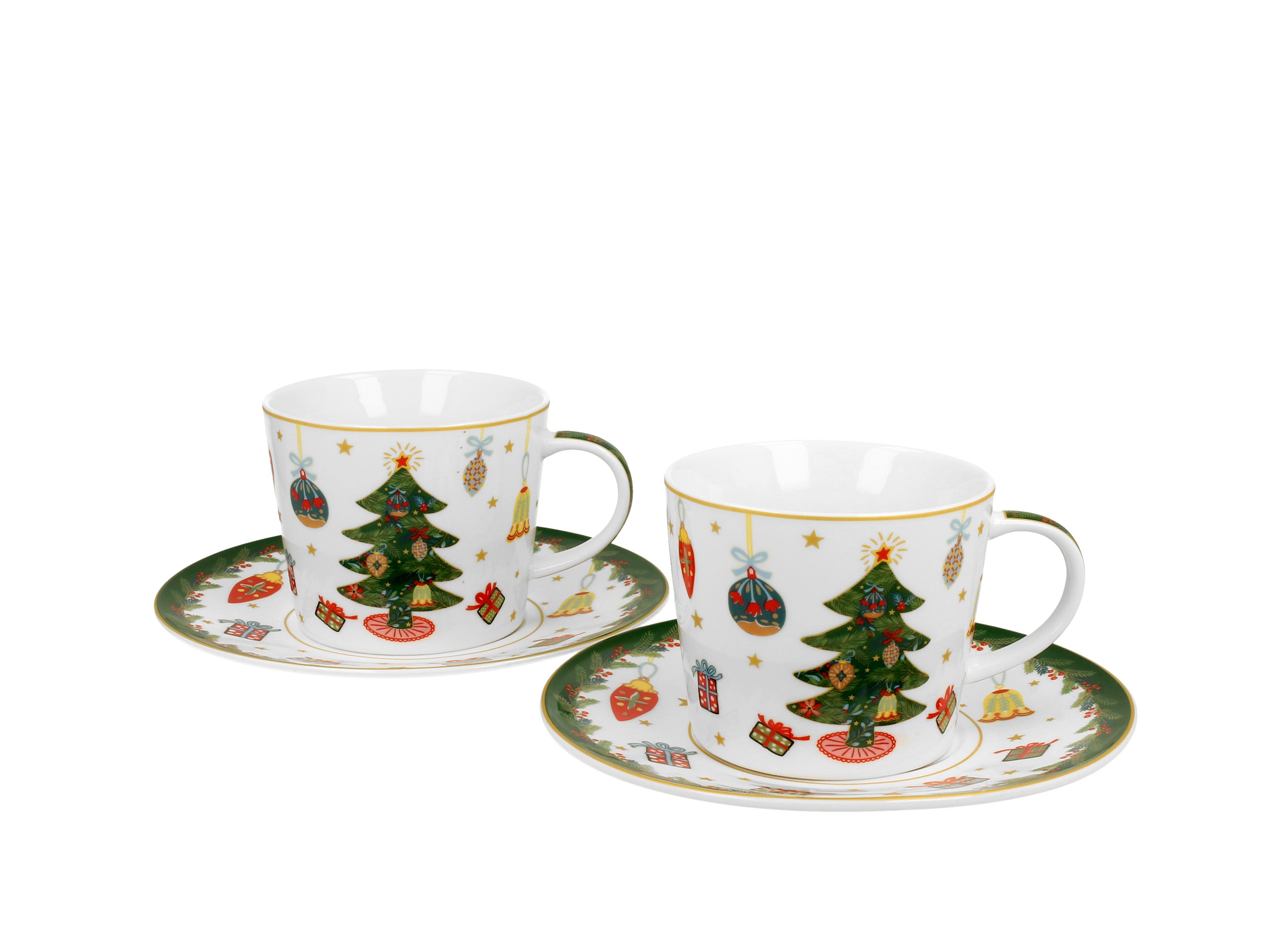 Set două cesti și farfurii Around Christmas Tree,250 ML - Victoria home deco
