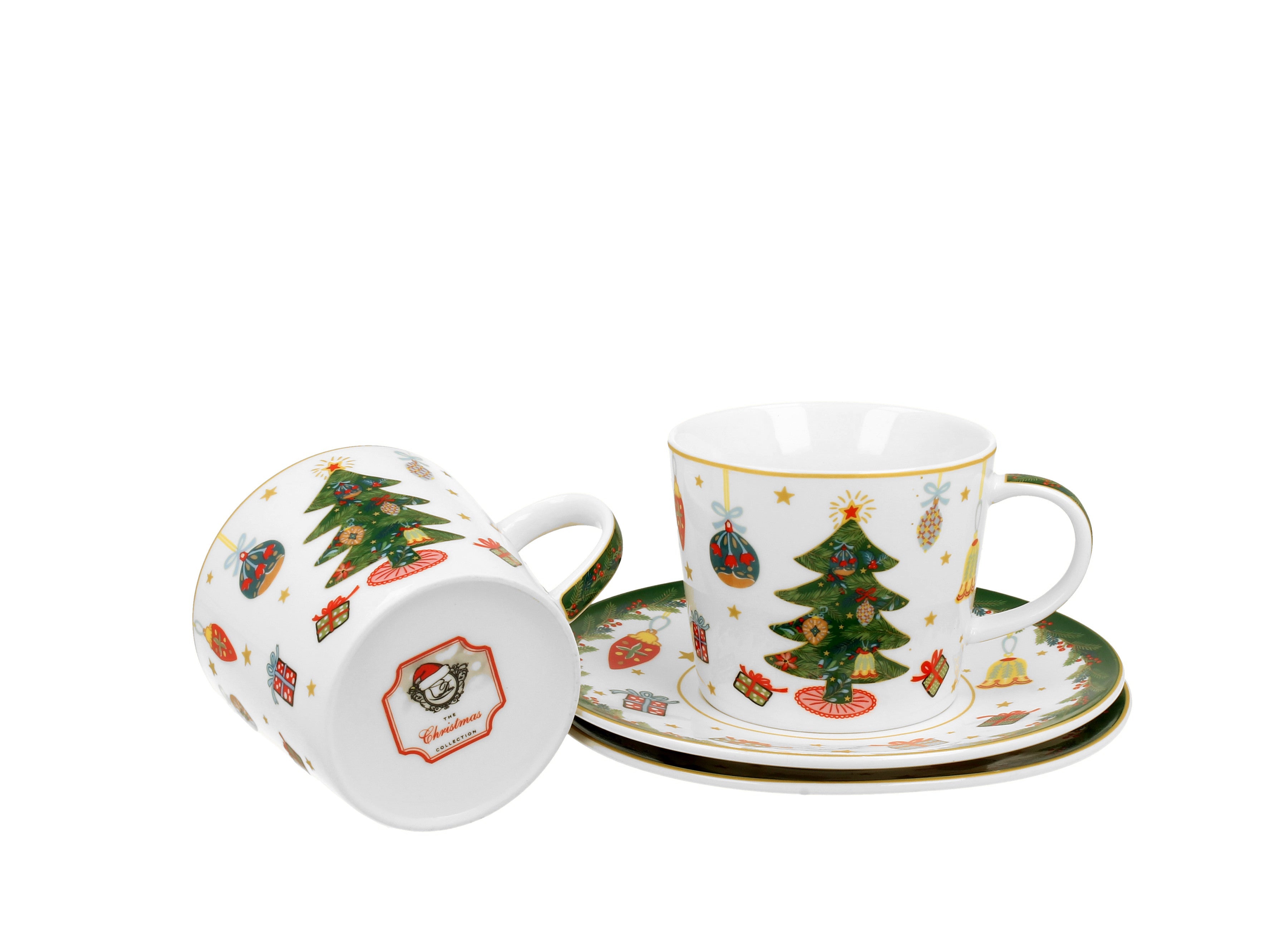 Set două cesti și farfurii Around Christmas Tree,250 ML - Victoria home deco
