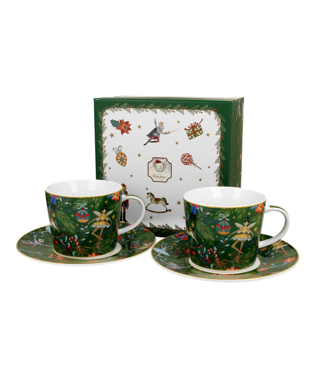 Set  doua cesti si farfurii Christmas Spirit,250ML - Victoria home deco