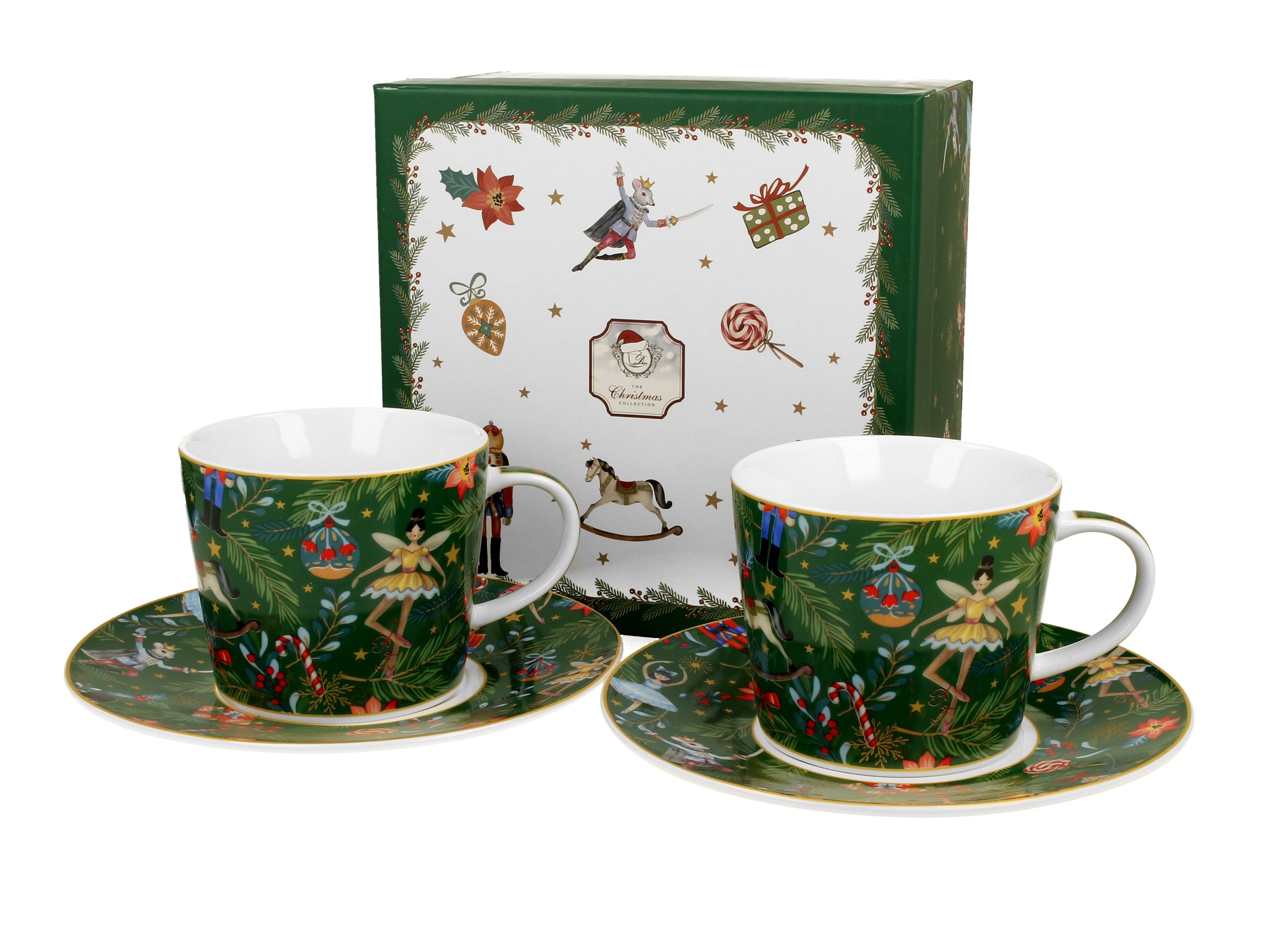Set  doua cesti si farfurii Christmas Spirit,250ML - Victoria home deco
