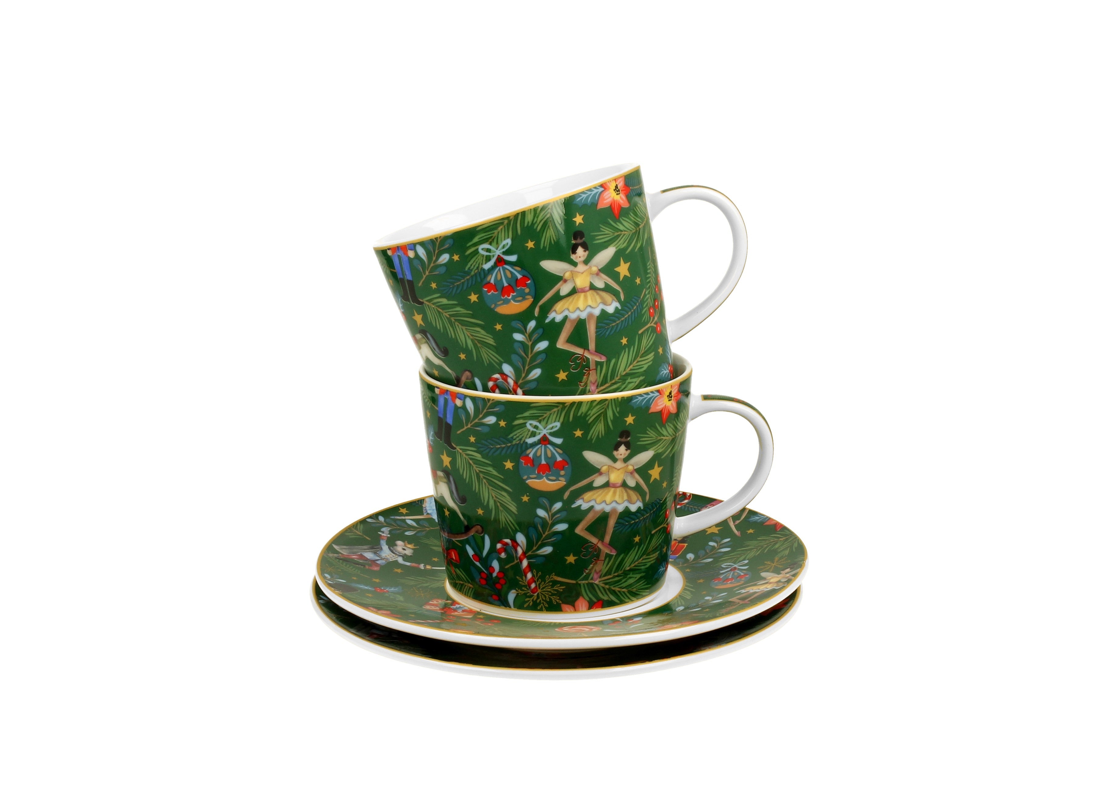 Set  doua cesti si farfurii Christmas Spirit,250ML - Victoria home deco
