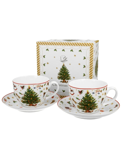 Set 2 cesti și farfurii Christmas Tree, 270ml - Victoria home deco