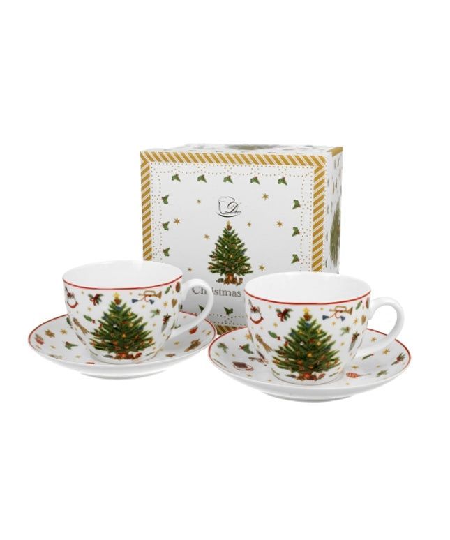 Set 2 cesti și farfurii Christmas Tree, 270ml - Victoria home deco