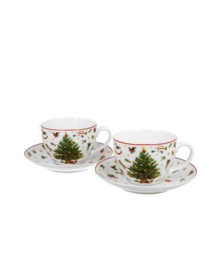 Set 2 cesti și farfurii Christmas Tree, 270ml - Victoria home deco