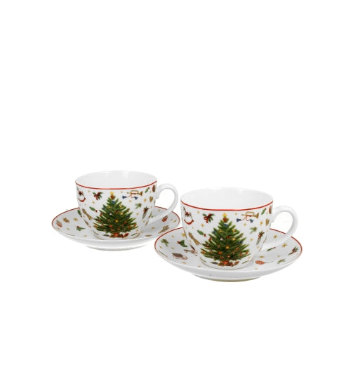 Set 2 cesti și farfurii Christmas Tree, 270ml - Victoria home deco