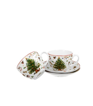 Set 2 cesti și farfurii Christmas Tree, 270ml - Victoria home deco