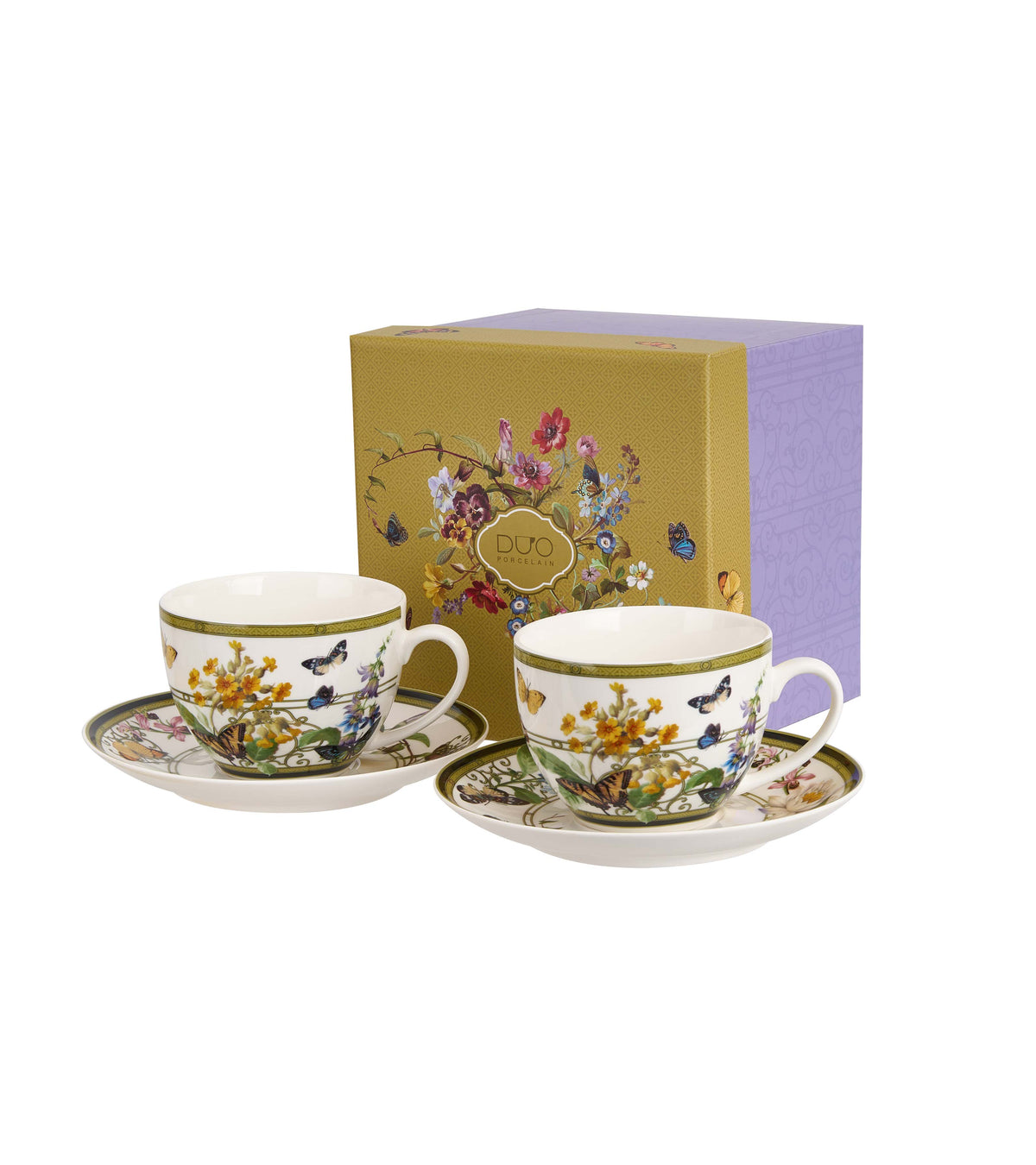 Set 2 cești  cu frafurii, Duo, Floral Rapsody, 270 ml