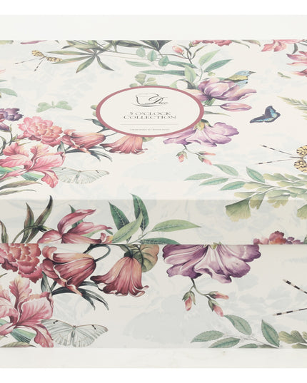 Set de 2 cesti si farfurie, Lucia, portelan, multicolor, 250 ml - Victoria home deco