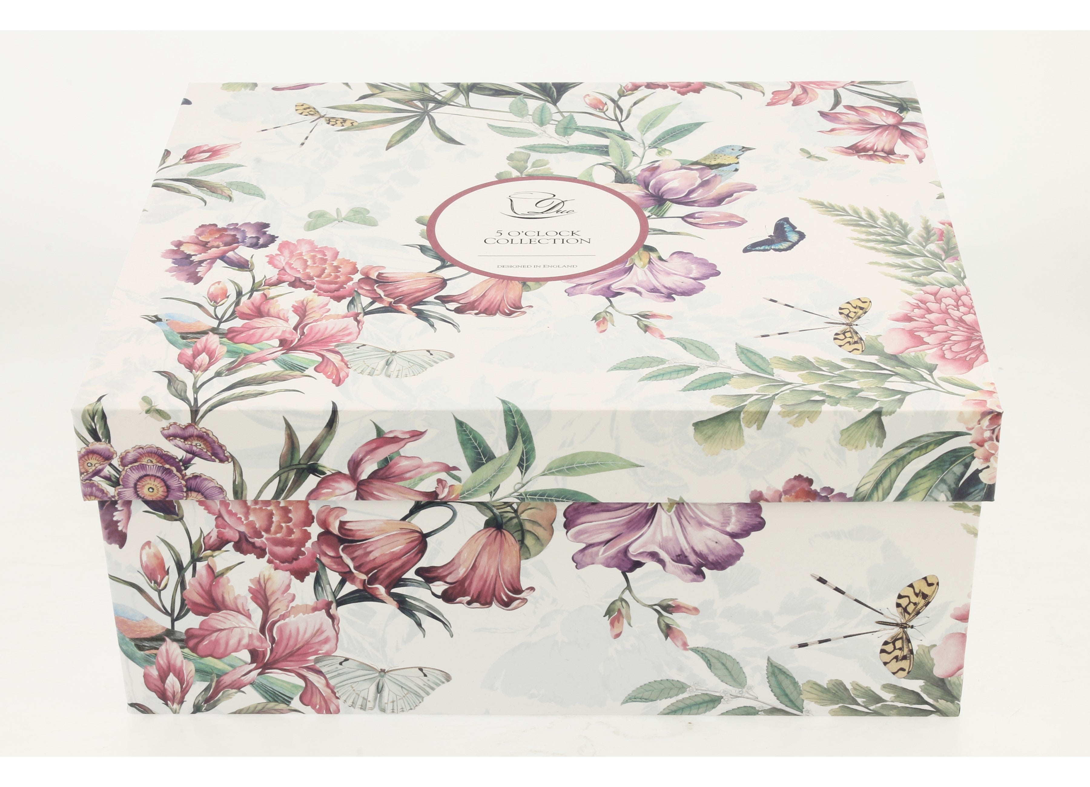 Set de 2 cesti si farfurie, Lucia, portelan, multicolor, 250 ml - Victoria home deco