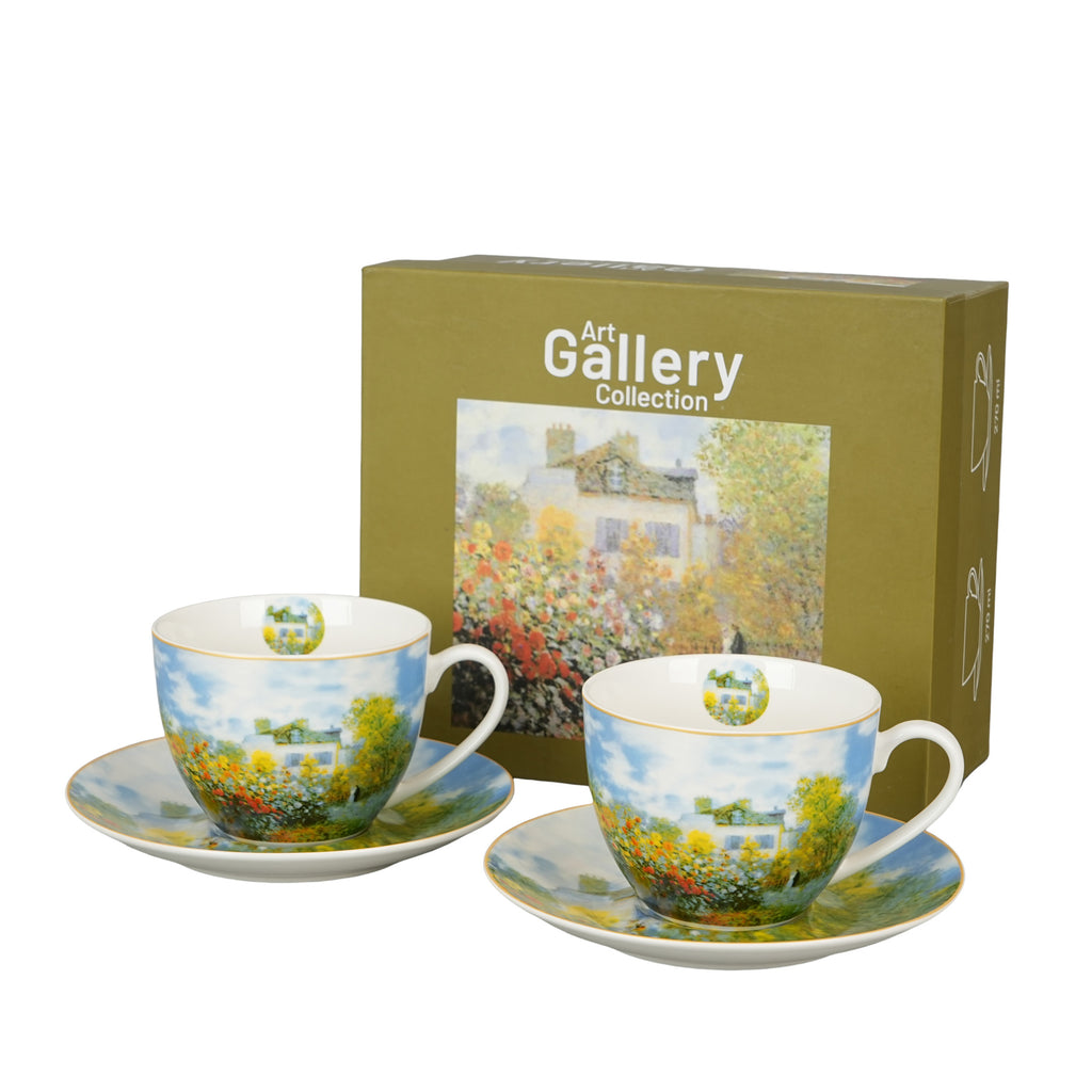 Set 2 cesti si farfurioare Gradina de la Argenteuil, inspirata de C. Monet, 270 ml