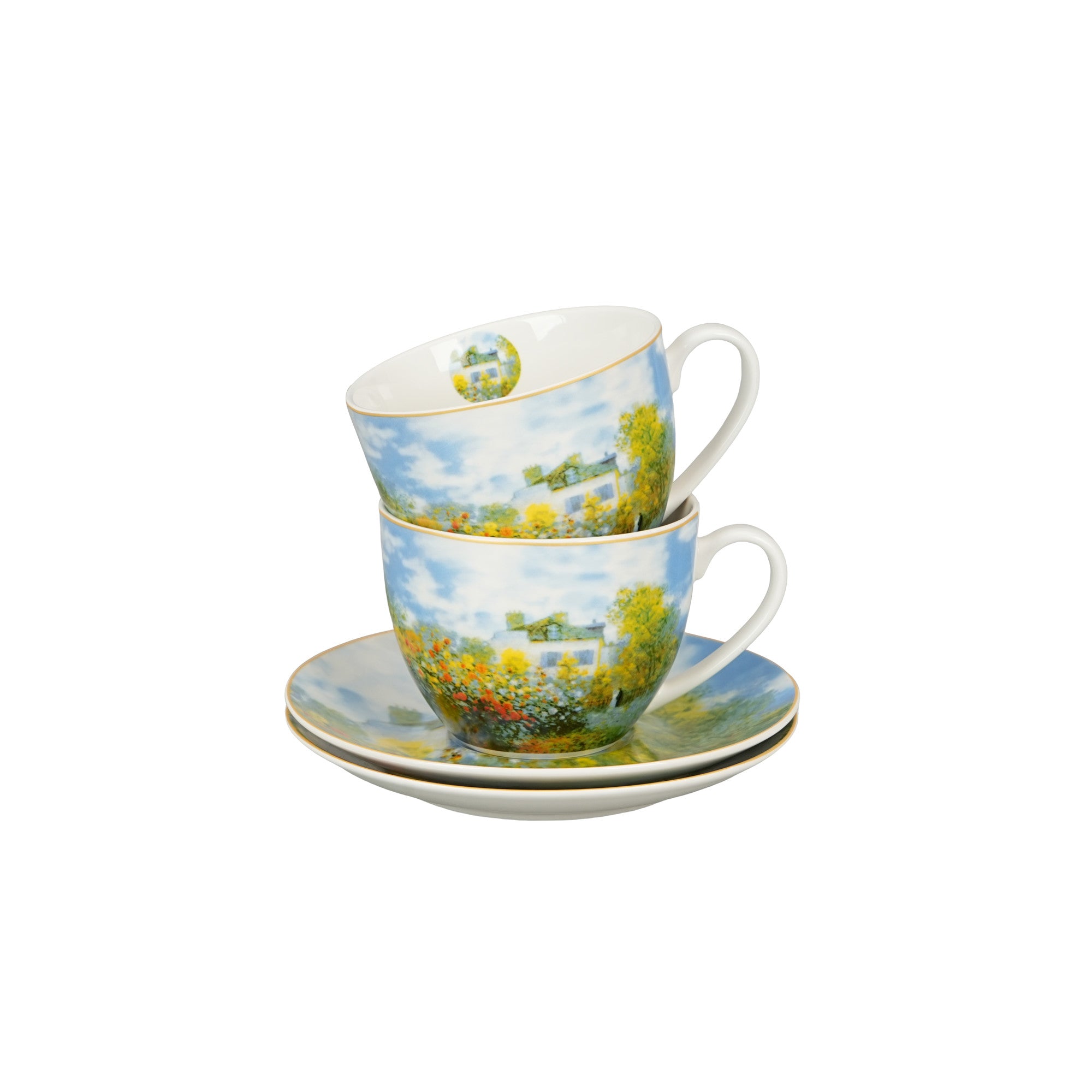 Set 2 cesti si farfurioare Gradina de la Argenteuil, inspirata de C. Monet, 270 ml