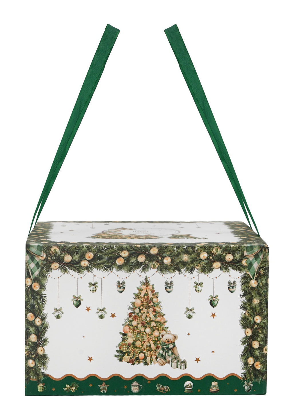 Set 2 cesti de Craciun, cu farfurioare, 270 ml, Tree Sparkle