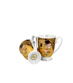Set 2 cani regale Kiss-Brown inspirate de Klimt - Golden Line, 380 ml - Victoria home deco