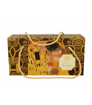 Set 2 cani regale Kiss-Brown inspirate de Klimt - Golden Line, 380 ml - Victoria home deco